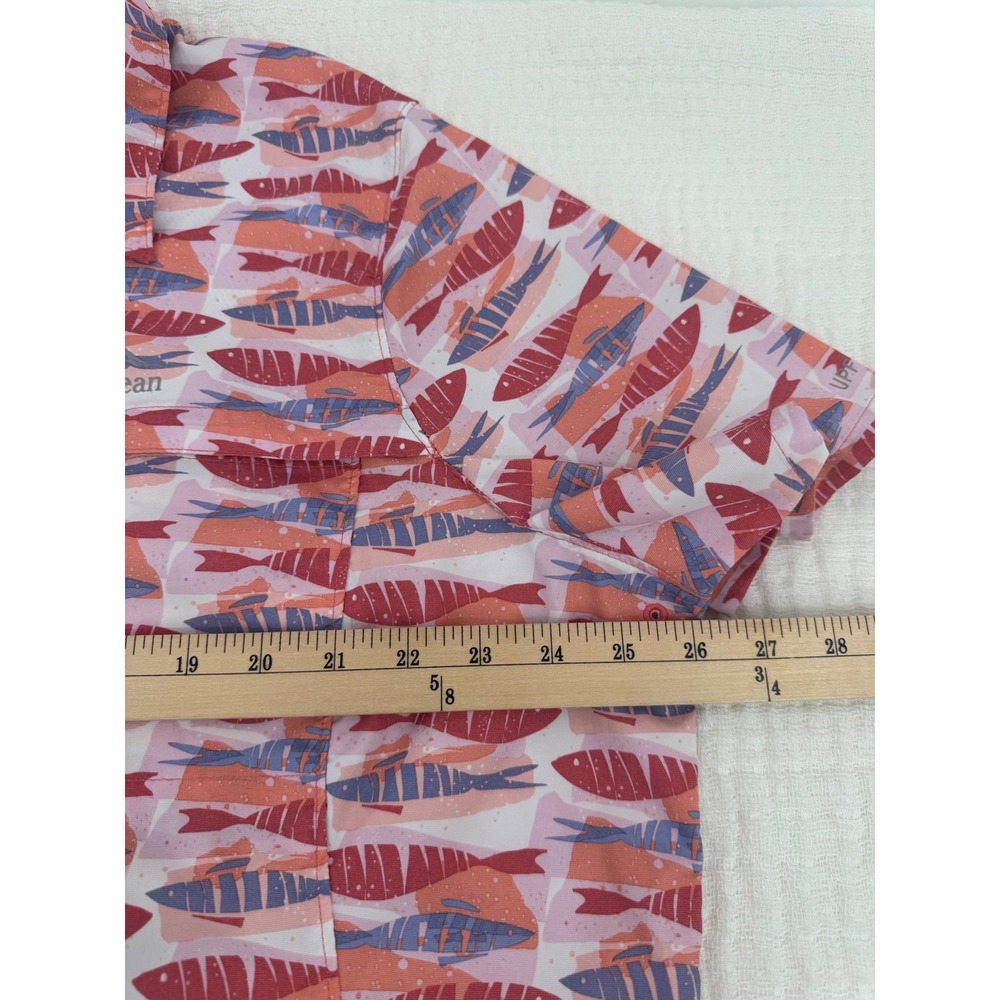 L.L. Bean UPF Sun Shirt Vented Outdoor Hiking Mesh Shirt 2X Novelty Fish Print - Picture 6 of 9